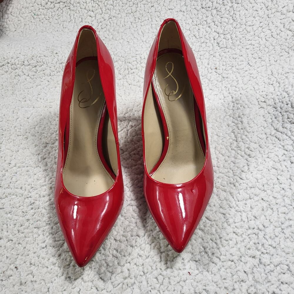 Sam Edelman Red Patent Leather Pointed Toe Pumps